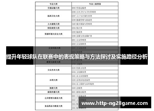 提升年轻球队在联赛中的表现策略与方法探讨及实施路径分析